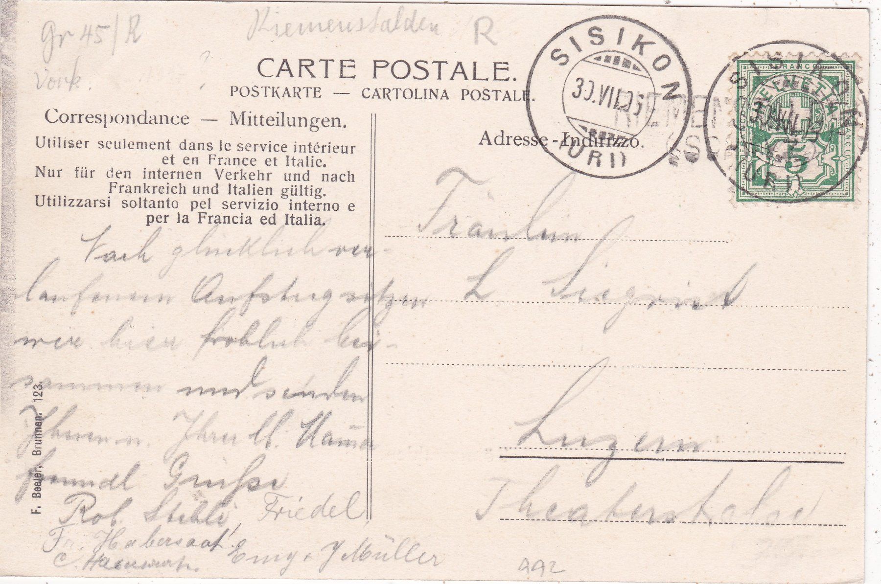 Cartes postales: Römerstalden Riemenstalden – D'occasion à Herisau par Lisegrat2008 1