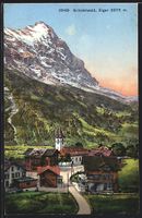 Grindelwald, Strassenpartie mit Kirche, 