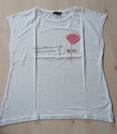 Weisses Damen T-Shirt mit Aufdruck, Gr. L
