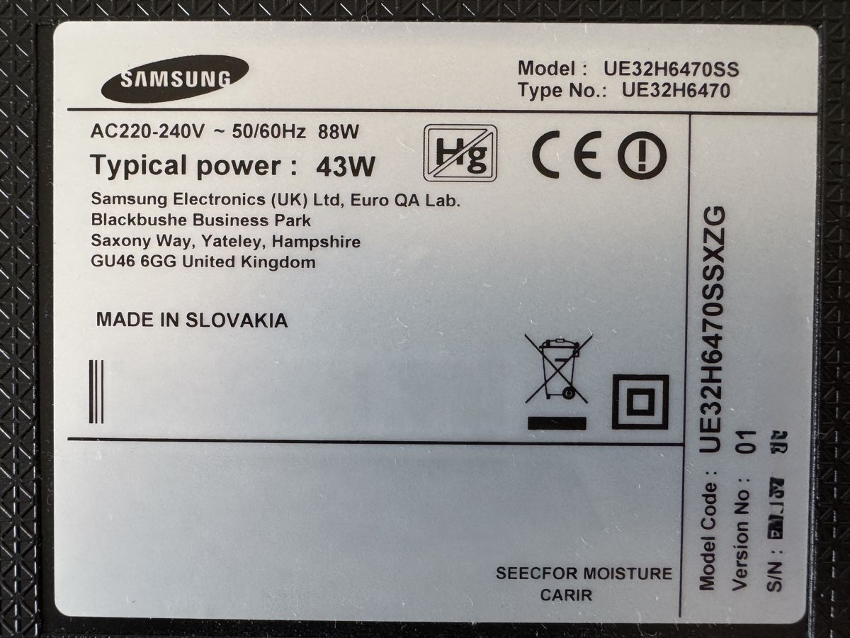 Televisori: Fernseher Samsung UE32H6470SS – Usato da Luzern venduto da mlischer 2