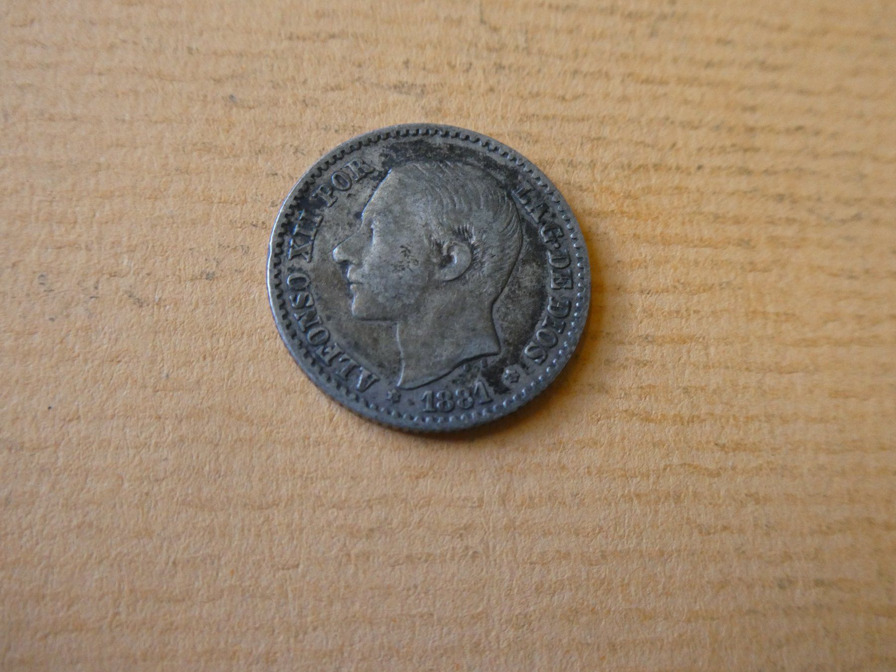 Tutti le monete: Spanien 1881, 50 Centavos   - Silber – Usato da Hinterforst venduto da Rohusri 1
