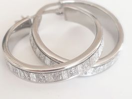Creolen , Ohrringe 925 er Silber glänzend/mattiert