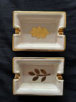 Cendriers porcelaine peint main & dorure - vintage