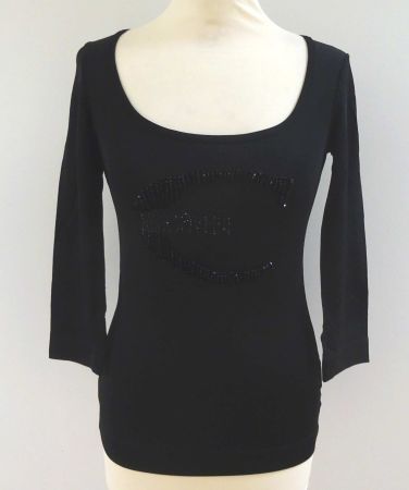 Just Cavalli - Neues Shirt - Strass und Pailletten - Gr. XS