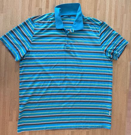 T-Shirt - GONSO Poloshirt türkis weiss grün gestreift Gr 3XL