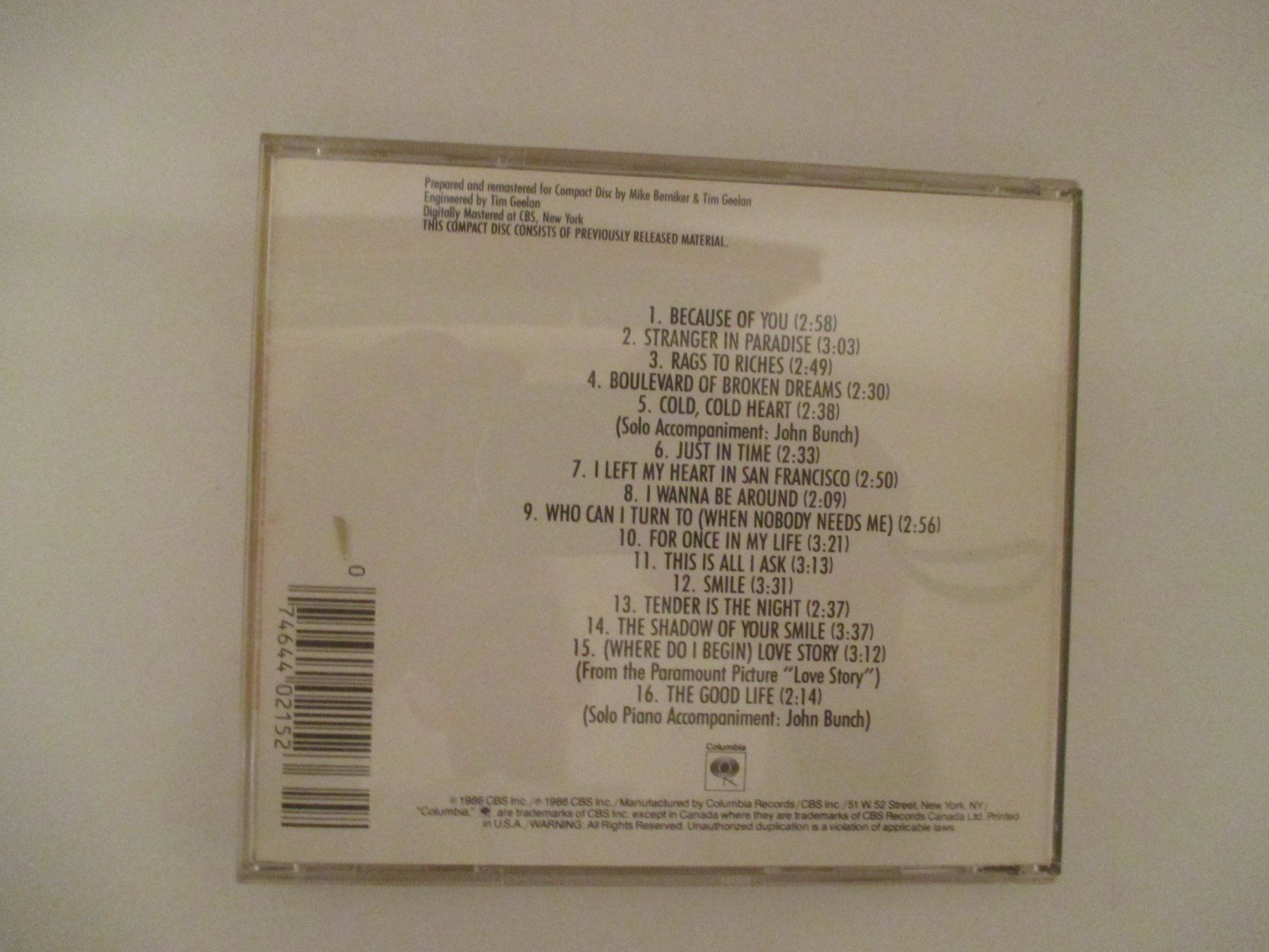 CDs: TONY BENNETT  "16 most requested songs" – D'occasion à Zürich par Daniel517 2