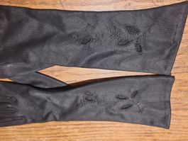 Handschuhe, Stoff, antik mit Stickerei, Grösse 36