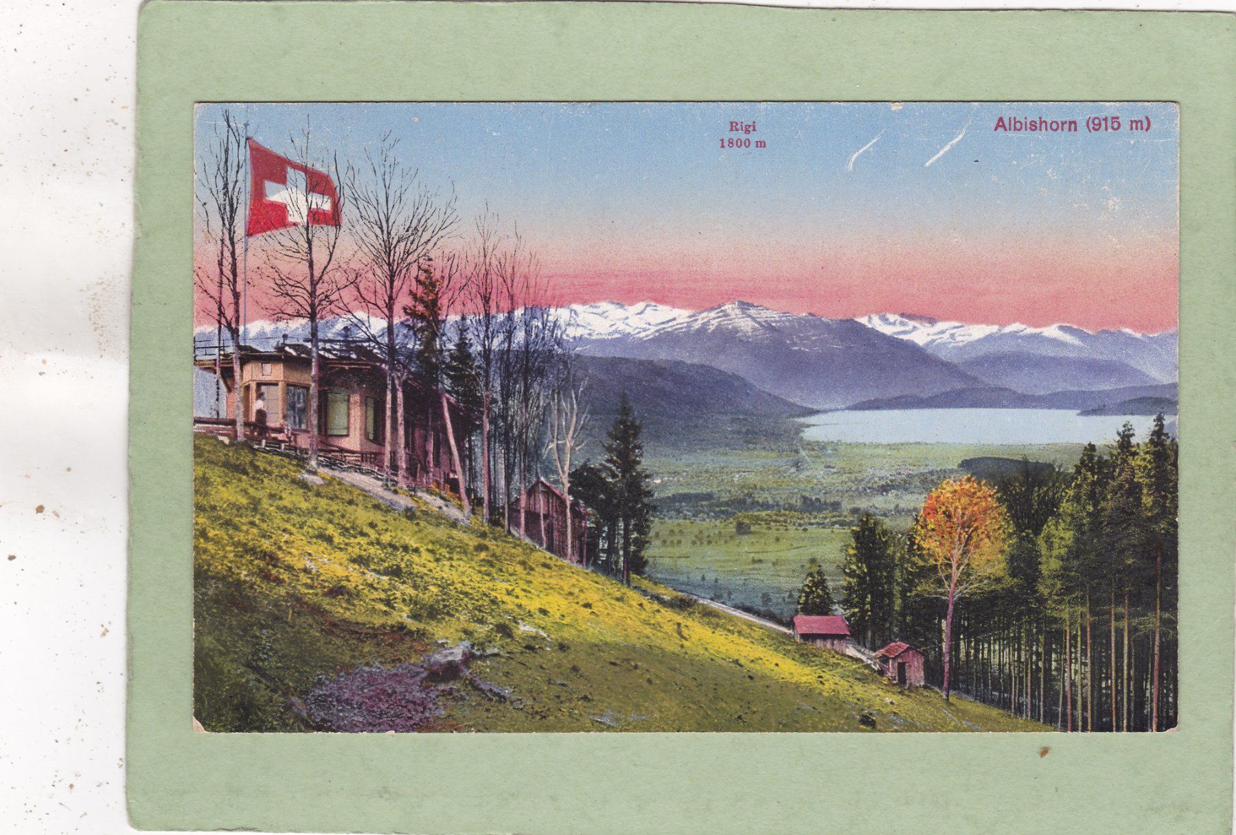 Ansichtskarten: Albishorn mit Rigi 1920 – Gebraucht aus Herisau von Lisegrat2008
