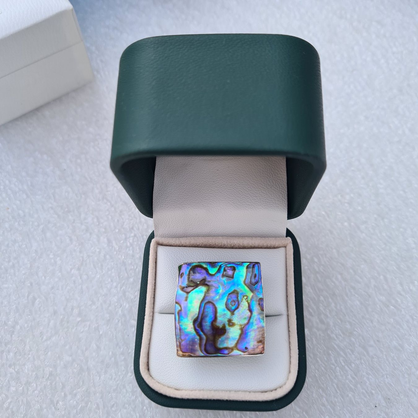 Anelli: Wunderschöner Ring echtes Silber mit grossem Seeopal – Nuovo (secondo la descrizione) da Basel venduto da ivoli 4
