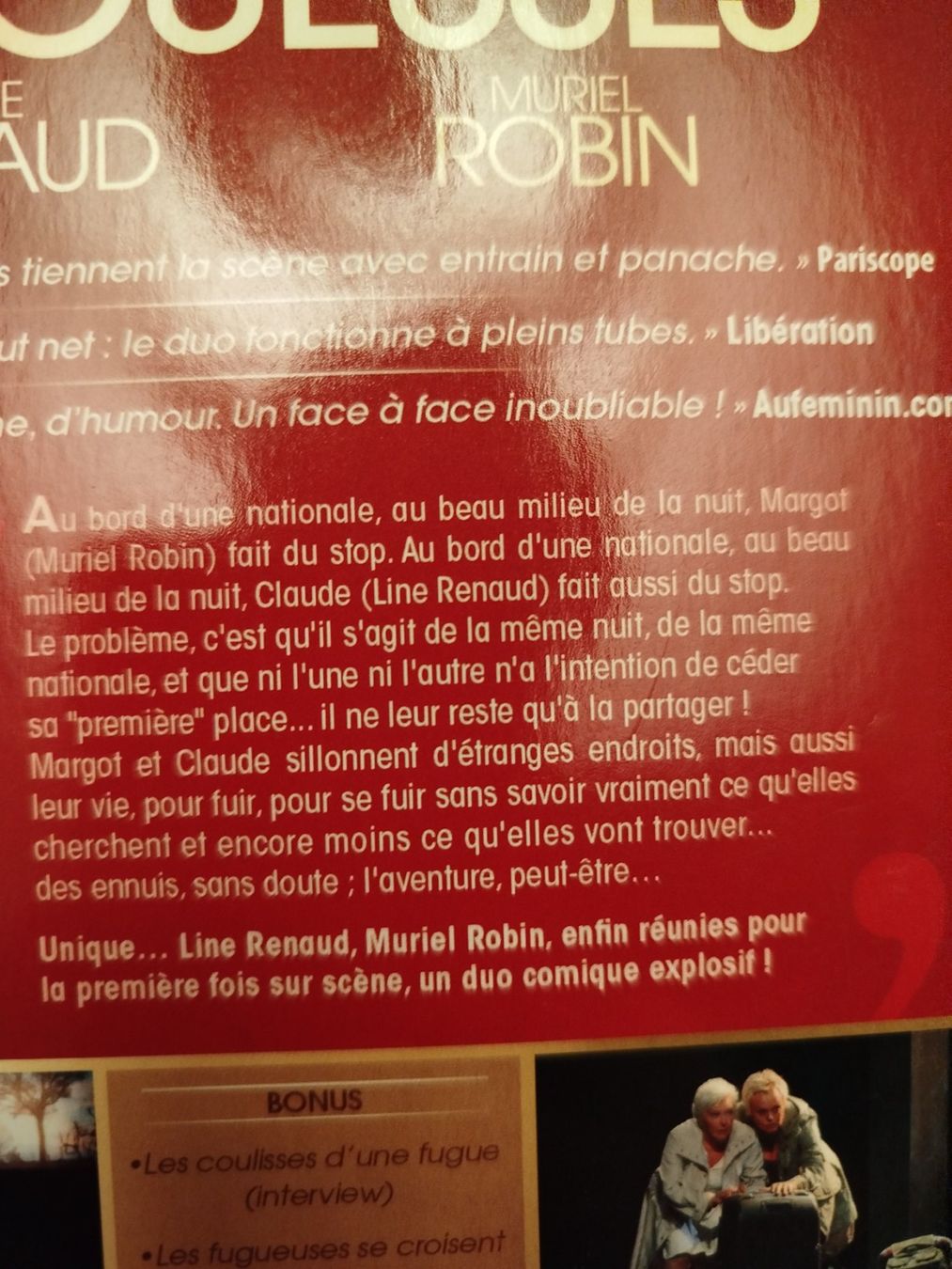 Tutti i DVDs: FUGUEUSES / Line Renaud, Muriel Robin – Usato da Porrentruy venduto da Olifante 3