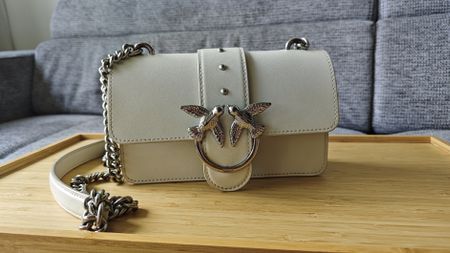 Pinko Love Bag, Light Ivory, Silver Details 👜