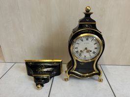 LE CASTEL Neuenburger Pendule, Marie-Antoinette Email 68cm