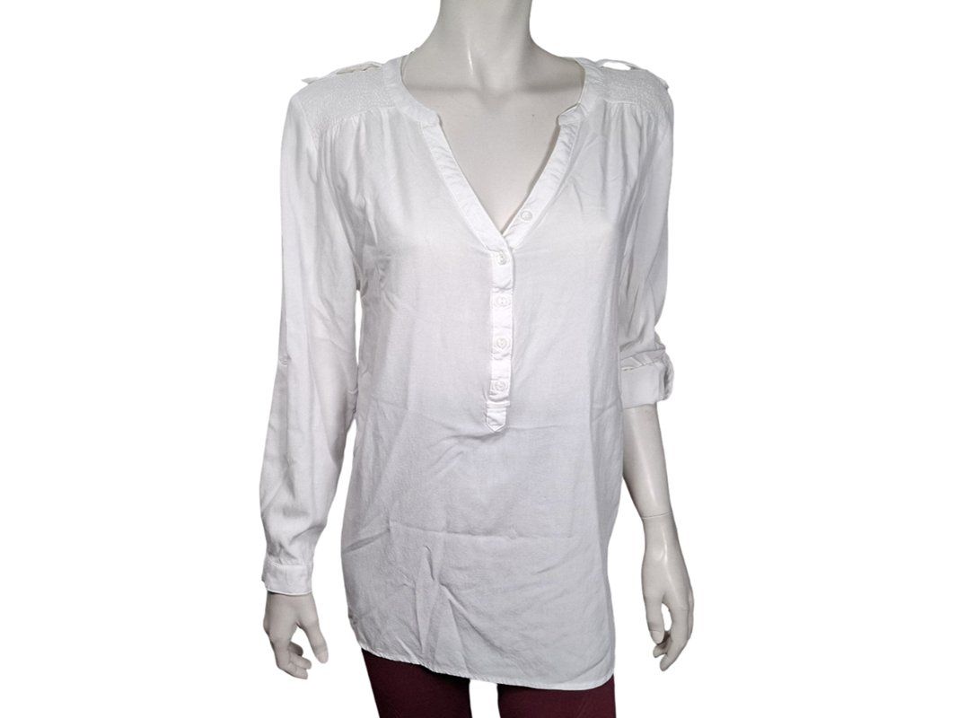 Tuniche: BONPRIX Tunika-Bluse, weiss, Viskose, Gr. 40 – Usato da Wil SG venduto da Restwert_Wil