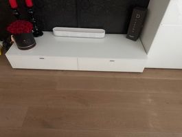 Lowboard weiss mit Glas