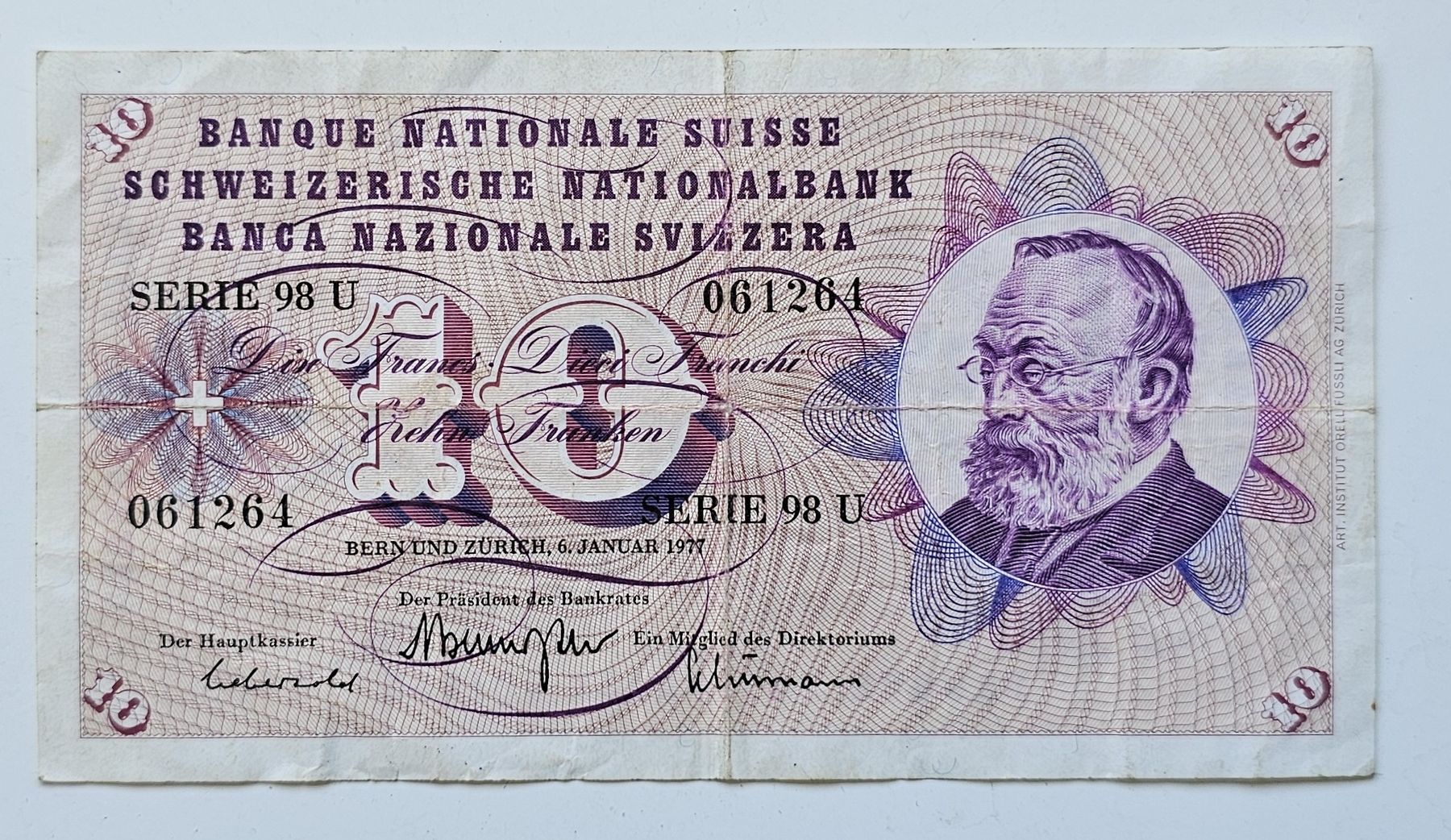 Billets de banque: 1977 Dix Francs Suisse BNS – D'occasion à Meyrin par 126b