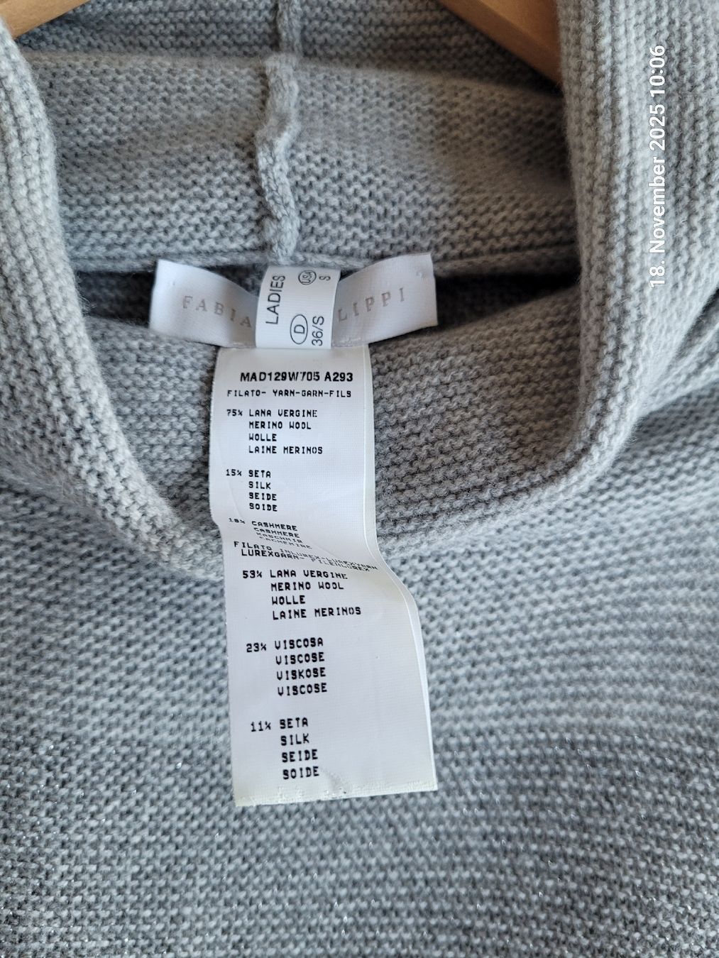 Fabiana Filippi Maglioni & Felpe: Fabiana Filippi Pullover, Gr. S, Grau-Töne, – Usato da Bünzen venduto da Milly32 3
