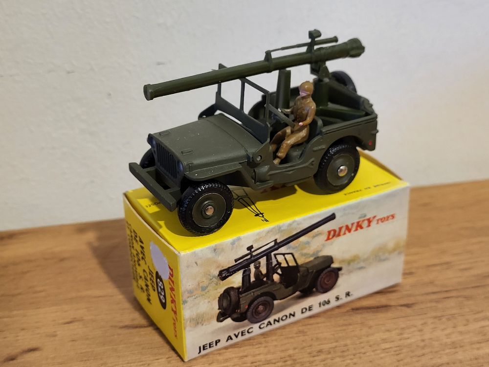 Dinky Toys – Jeep Avec Canon 106 S.R – Meccano – Triang, Miniature Ancienne