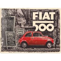 FIAT 500 Hängeschild Blechschild Wandbild Schild 30x40cm