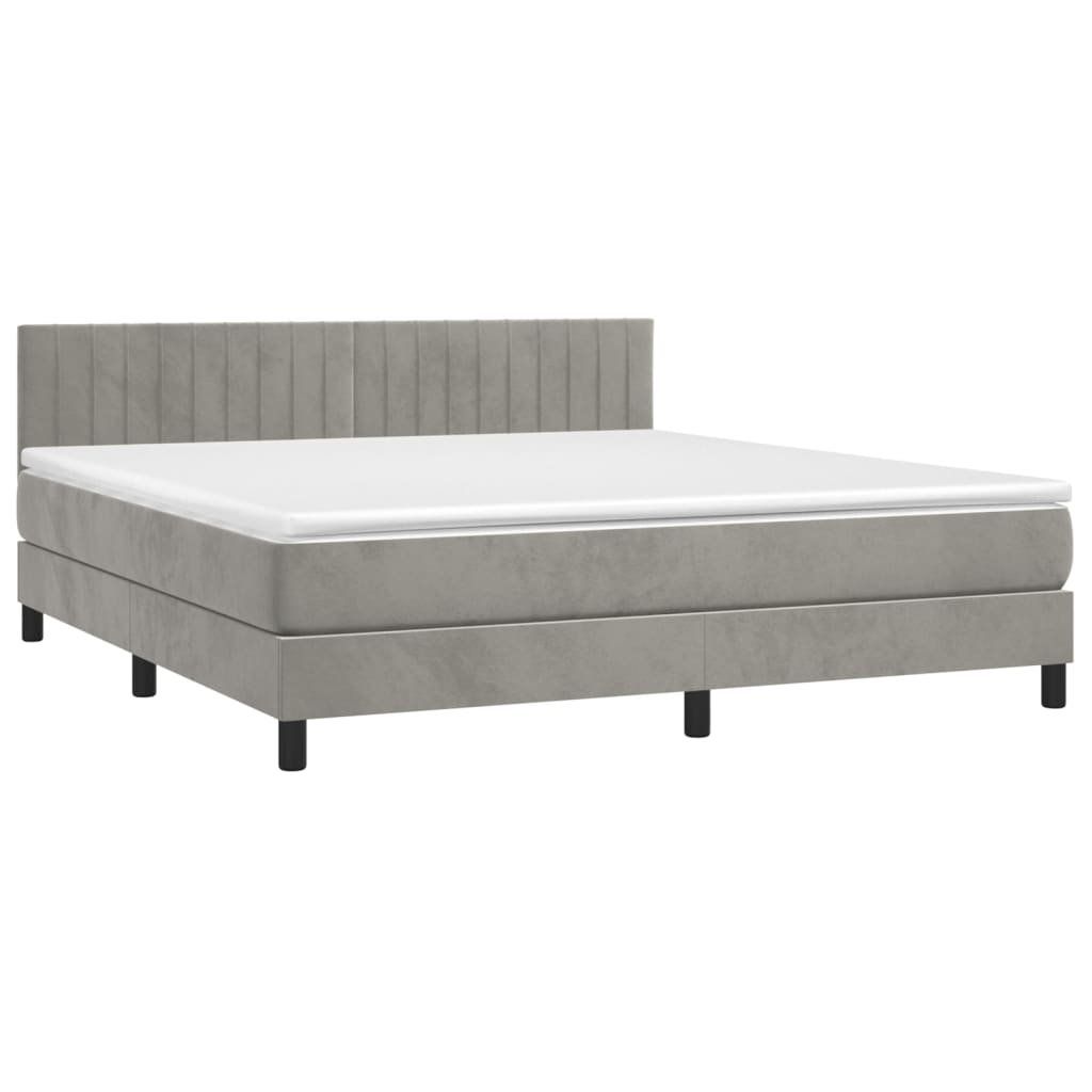Letti: Boxspringbett mit Matratze Hellgrau 180x200 cm Samt – Nuovo e nell'imballaggio originale da Zug venduto da Cheap-Shop 1