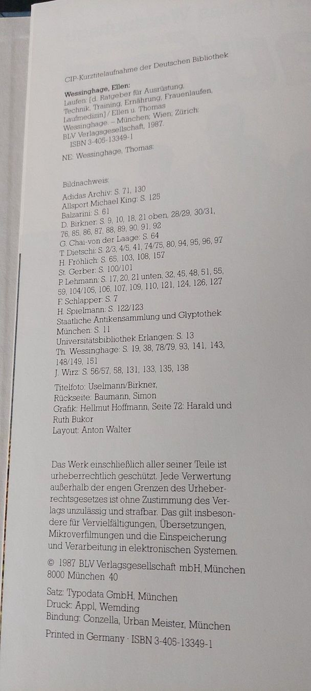 Libri: Laufen / Ellen und Thomas Wessinghage – Usato da Zürich venduto da t24_de 2