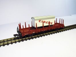 Flachwagen mit Zirkuswagen Circus Zirkuszug selten (2)