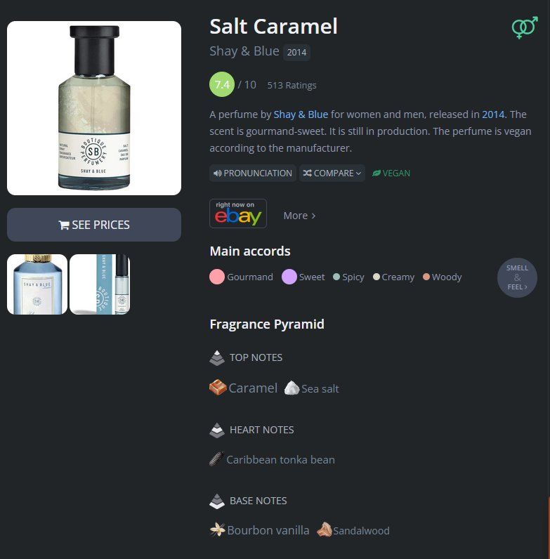 Profumi & Eau de Toilette: Parfum "Salt Caramel" by Shay & Blue – Nuovo (secondo la descrizione) da Mönchaltorf venduto da Llyrian 1