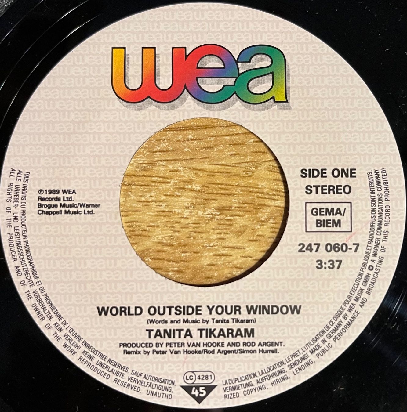 Schallplatten: TANITA TIKARAM - WORLD OUTSIDE YOUR WINDOW – Gebraucht aus Bussigny von vinyl-pas-cher 2