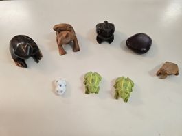 Froschfiguren Sammlung aus Holz & verschiedenen Materialien