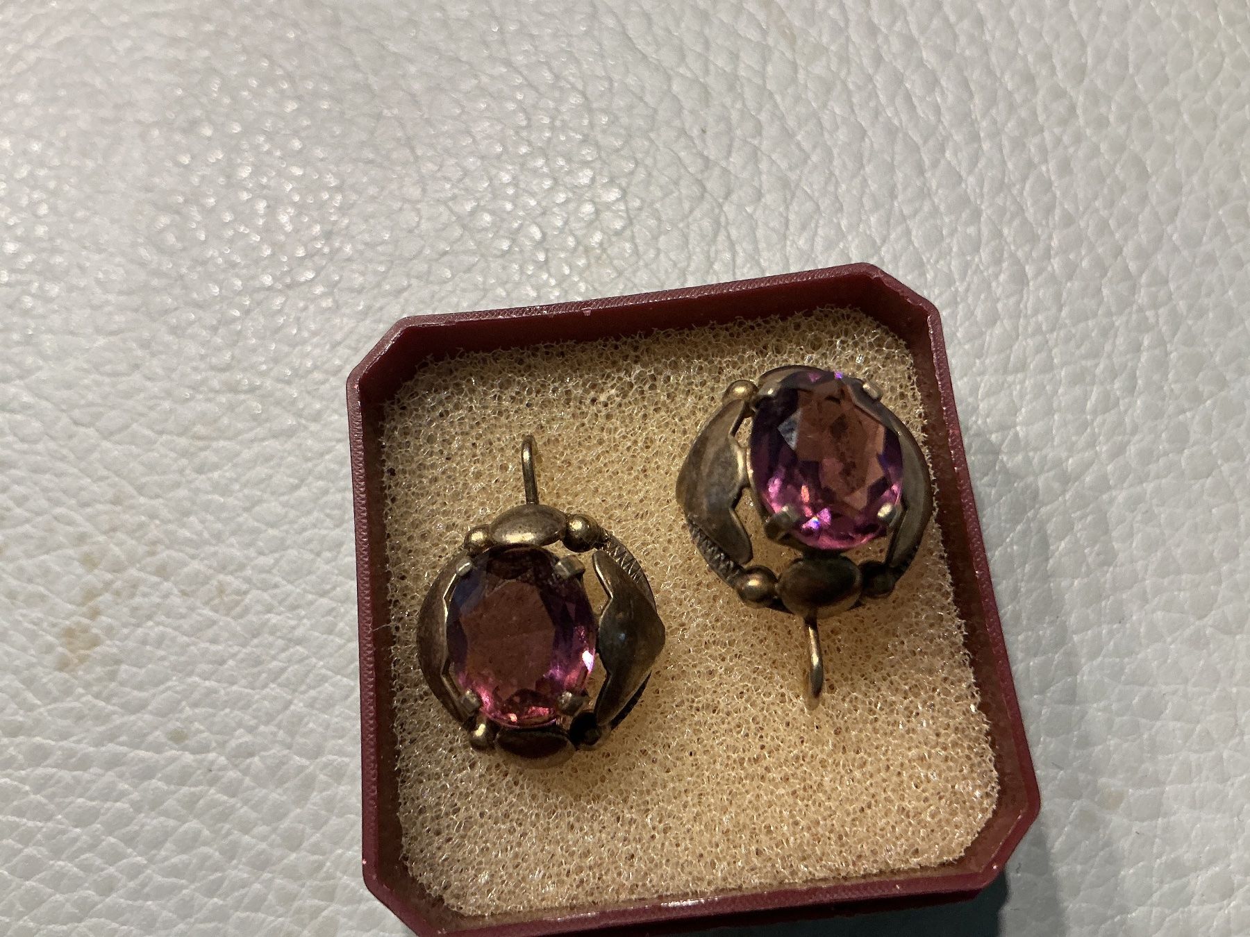 Orecchini pendenti & Orecchini a lobo: Silber Ohrringe mit Glasstein Amethyst – Usato da Wettingen venduto da Andres54 1