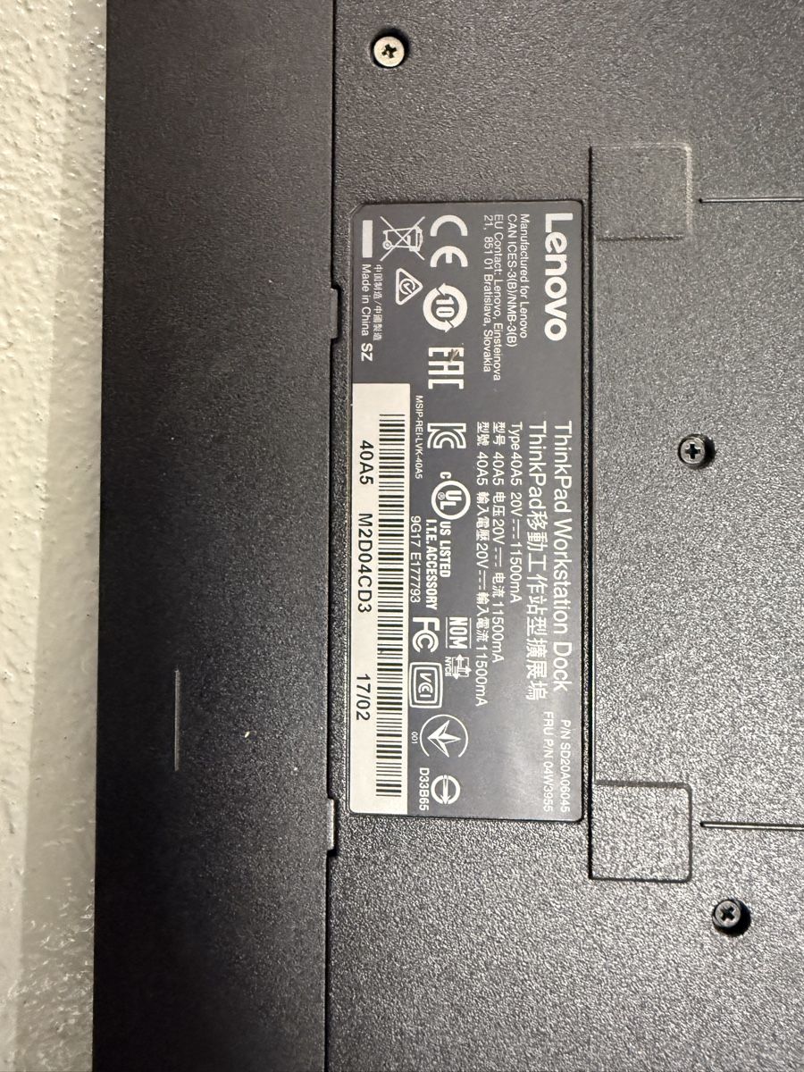 Lenovo Docking station: Lenovo ThinkPad Workstation Dock 40A5 – Usato da Hohenrain venduto da roli1983 1