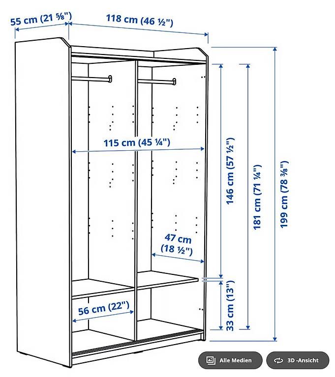 Ikea Armadi: Kleiderschrank IKEA Hauga Grau – Usato da Zürich venduto da cj8055 6