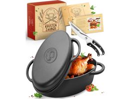 Gusseisen Topf 38cm, Schmortopf mit Geflügelschere 7.5L