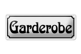 Blechschild-GARDEROBE-weiss
