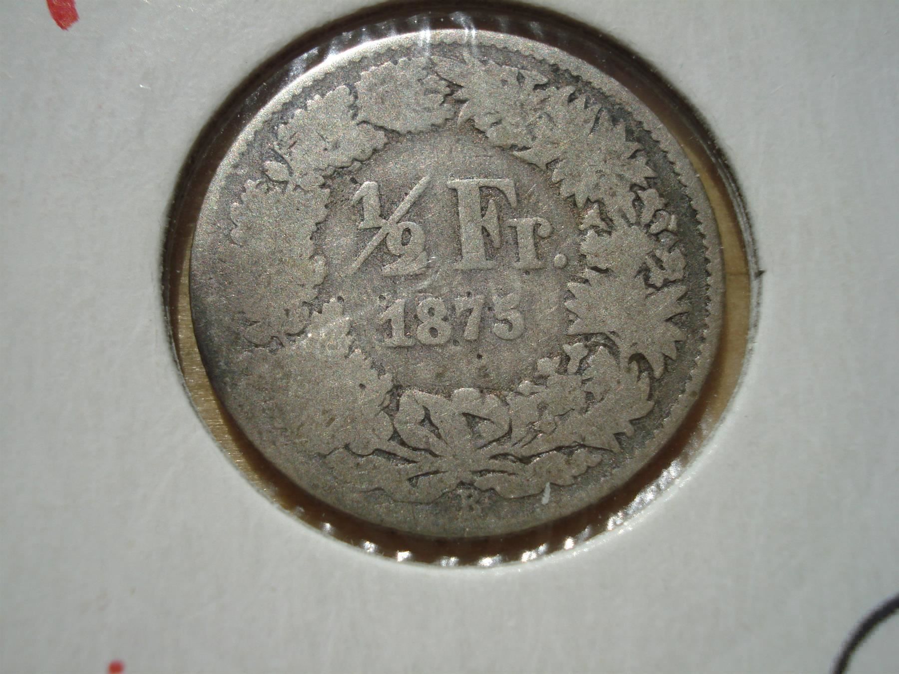 Tutti le monete: (147)  1/2 Franken  1875 – Usato da Erlach venduto da Net-Coins 1