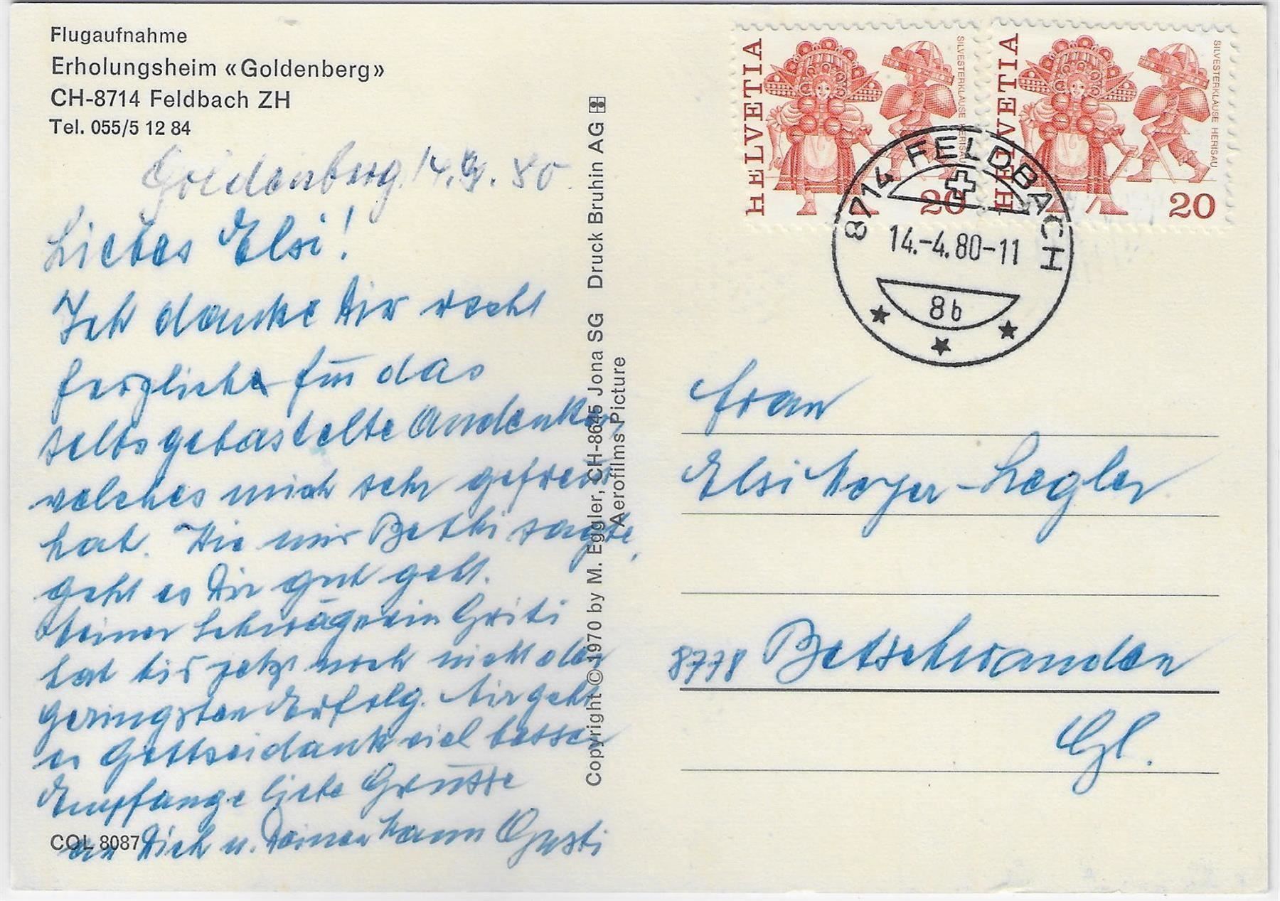 Cartoline postali: Flugaufnahme Erholungsheim Goldenberg – Antico da Ettingen venduto da Kartenplanet 1