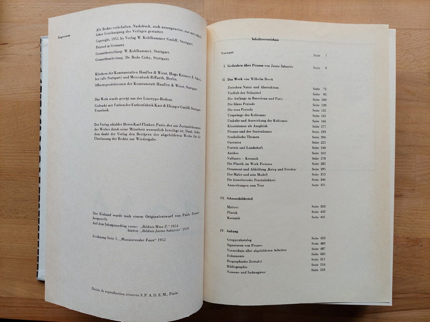 Libri: Picasso - W. Kohlhammer / Wilhelm Boeck – Usato da Obfelden venduto da Foto_Bild_Kunst_Buch 4