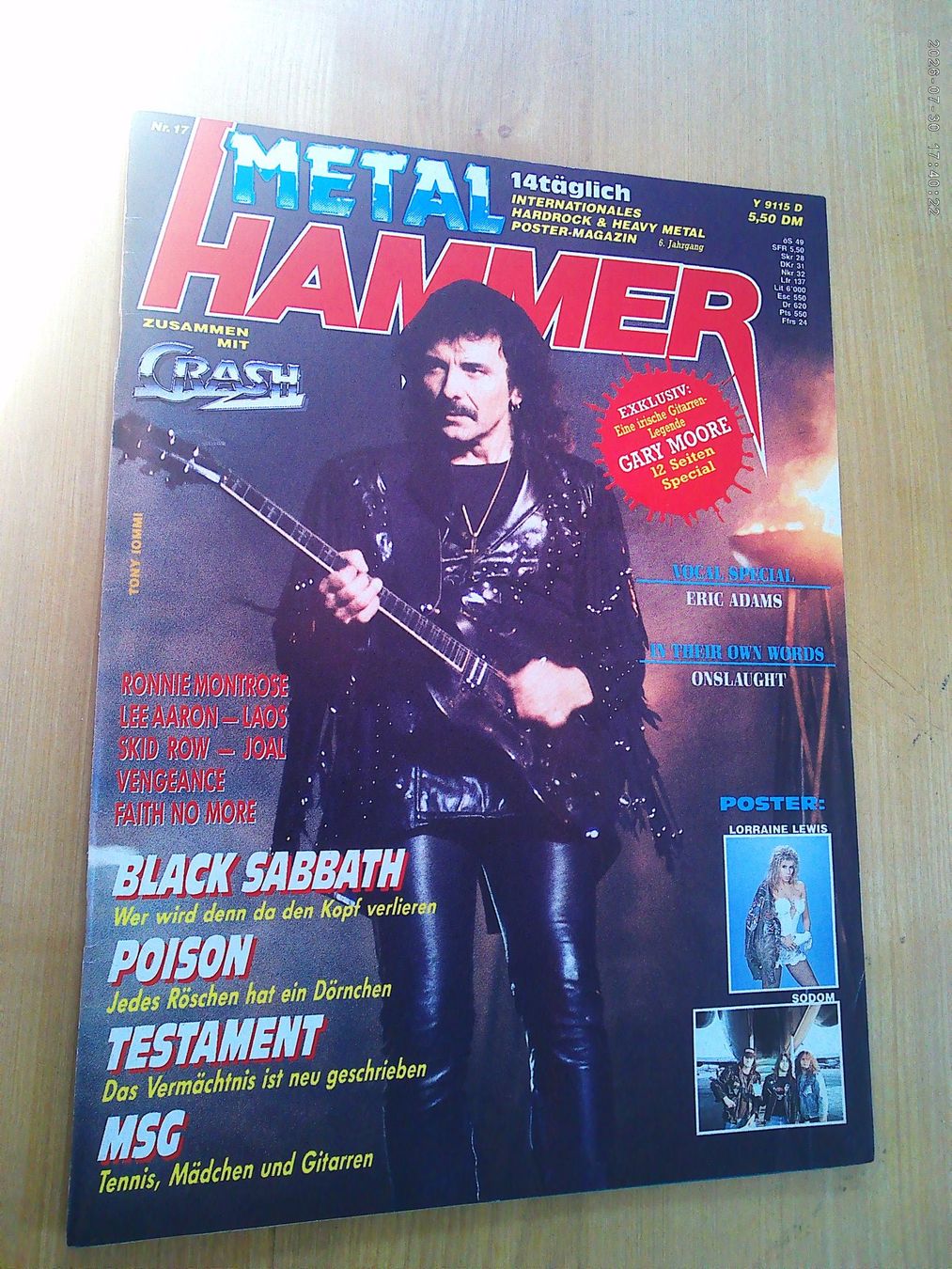 Riviste & Magazine: METAL HAMMER 17/89 - BLACK SABBATH Sodom MSG Testament – Usato da Zofingen venduto da mooni89