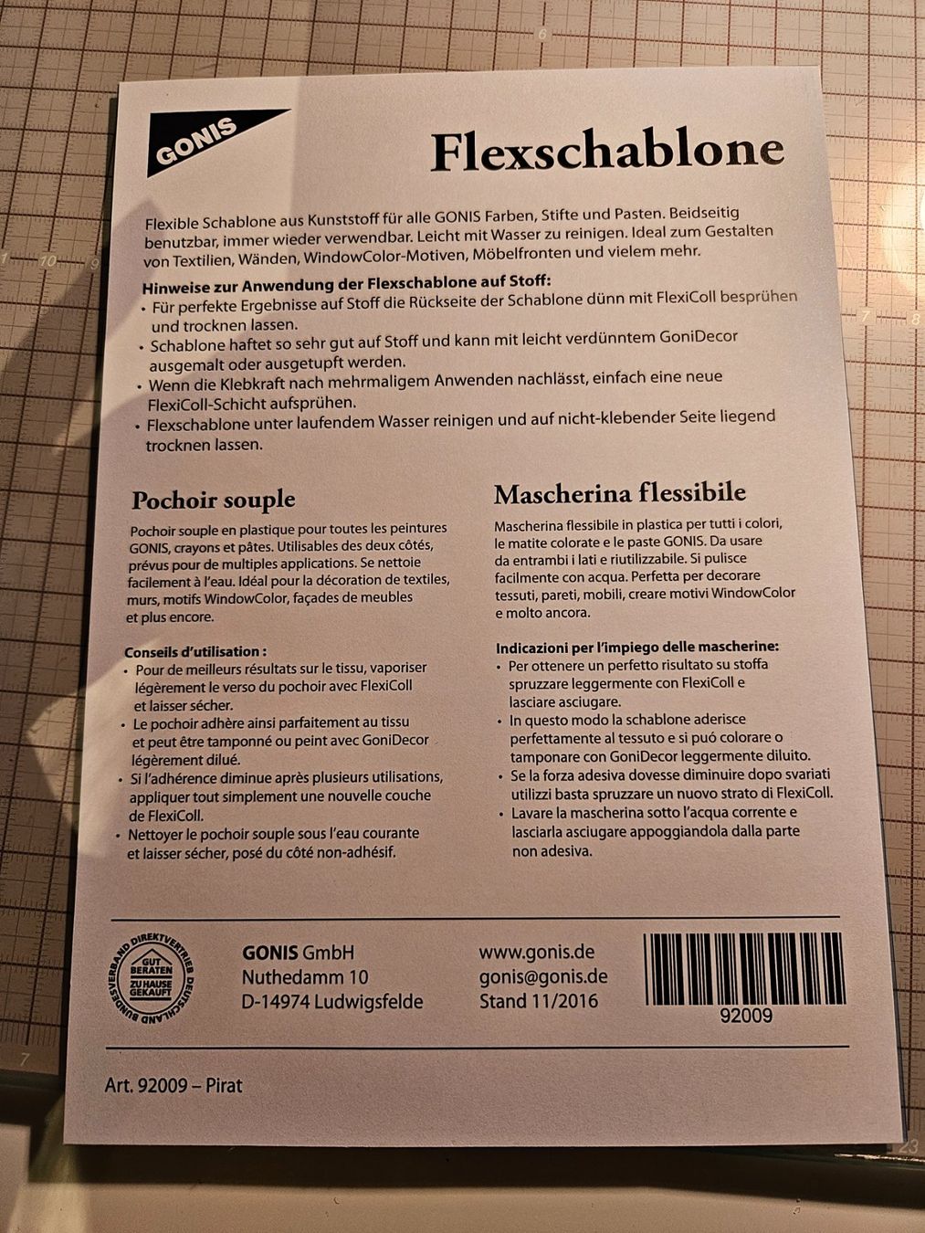 Sciablone: GONIS Flexschablone A5 – Nuovo (secondo la descrizione) da Dierikon venduto da pizziletta 1