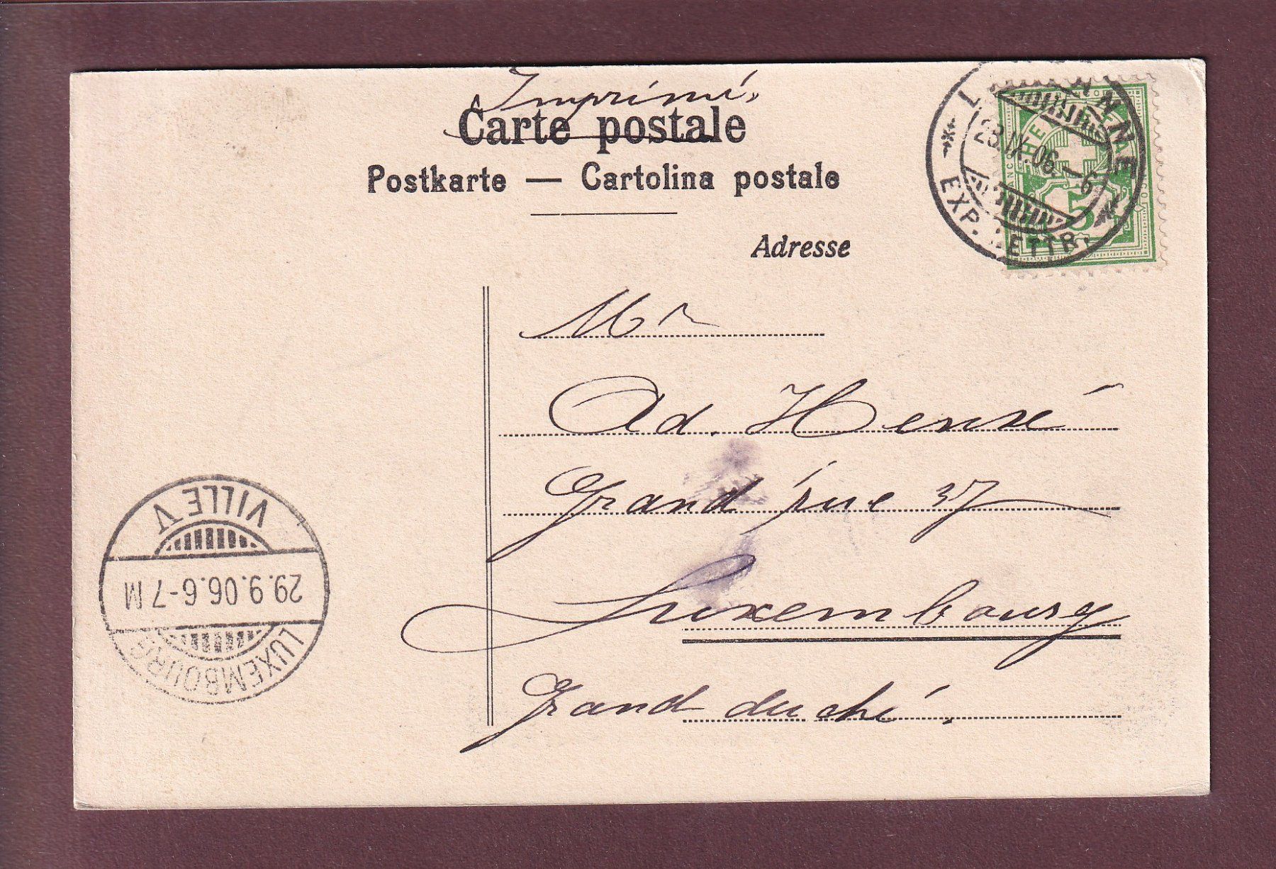 Ansichtskarten: LAUSANNE - Grand Pont - 1906 – Gebraucht aus Pully von nicecards 1