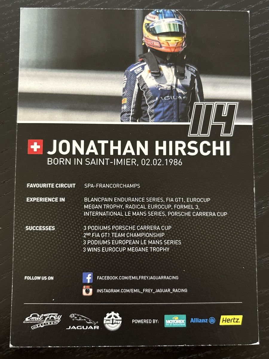 Autografi: Signierte Autogrammkarte Jonathan Hirschi #114 – Usato da Uetendorf venduto da hoisle 1