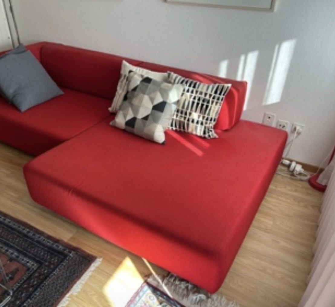 Divani: Ecksofa rot Stoff guter Zustand – Usato da Baden venduto da jon_p9nc 1