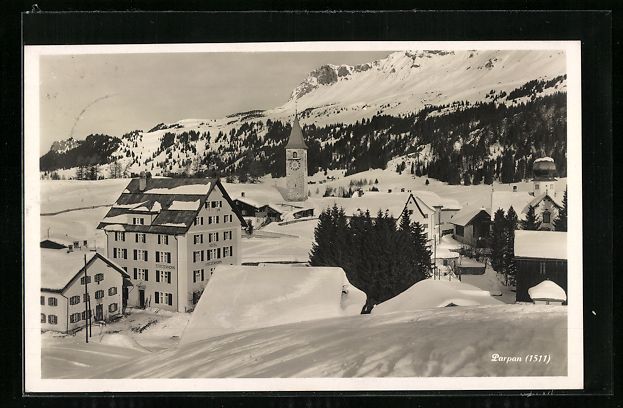 Ansichtskarten: AK Parpan, Ort mit Kirche im Winter – Gebraucht aus Berlin von bartko-reher