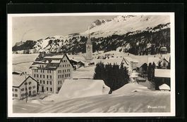 AK Parpan, Ort mit Kirche im Winter