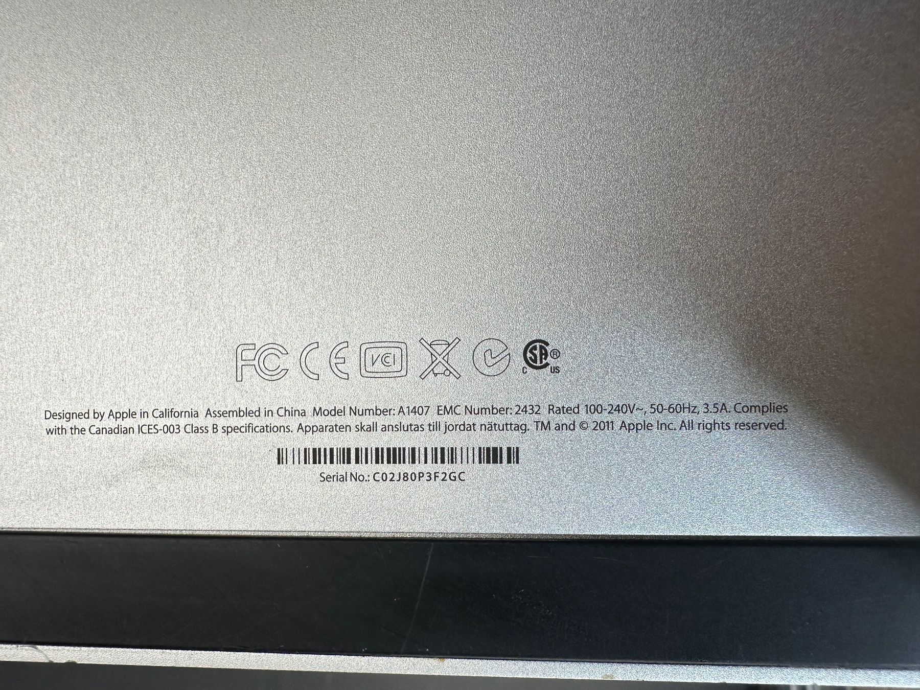 Apple Ecrans: Bildschirm Thunderbolt Apple, 27 Zoll – D'occasion à Laufenburg par Sirluger 9