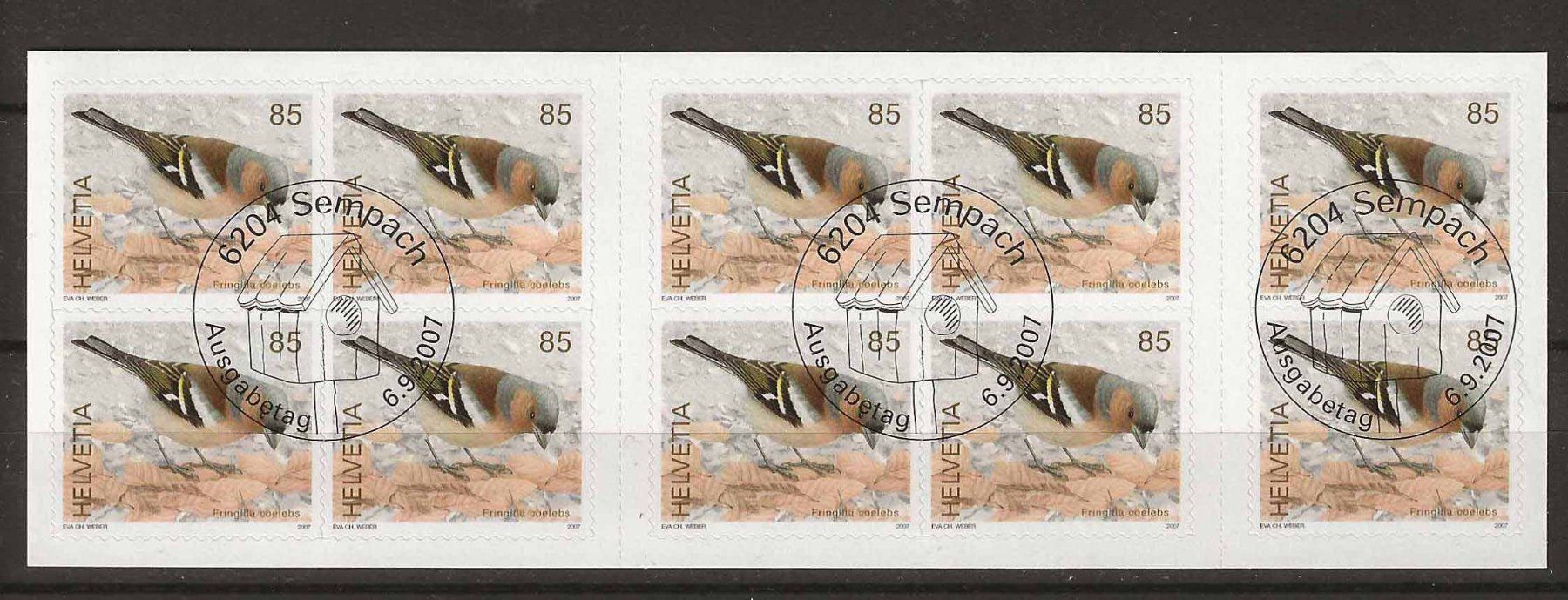 Tutti i francobolli: CHC120 - Carnet Oiseaux indigènes 2007 1er jour – Usato da Trélex venduto da Phil_Albert