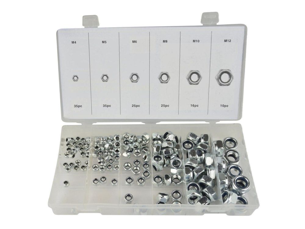 thumbnail image 2 of 146-Piece Self-Locking Nut Assortment Kit - M4 To M12, Zinc-Plated Stop Nuts 2 of 5