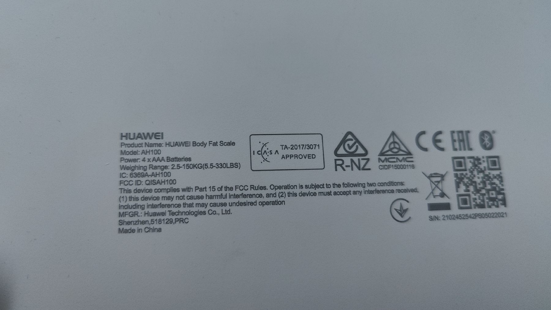 Huawei Bilance pesapersone: Huawei body fat scale – Usato da Neuchâtel venduto da AlexandreTamarc 1