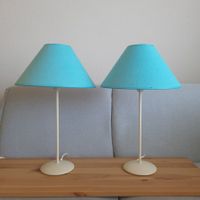 1994 Frankreich " HEYTENS " 2 elfenbeinfarbene Tischlampen
