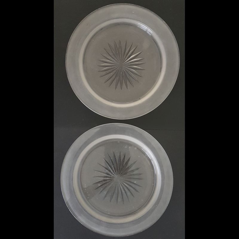 Piatti: Antike Glasteller satiniertes Glas mit Sternschliff – Usato da Kaltbrunn venduto da Lexus3