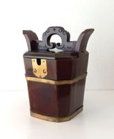 Antiker chinesischer Tee-Korb aus Holz mit Griff und Deckel